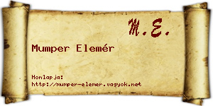 Mumper Elemér névjegykártya
