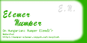 elemer mumper business card
